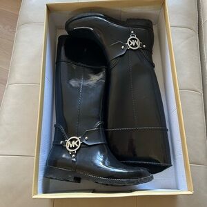 Michael Kors Black Fulton Harness Rainboots